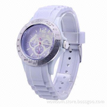 Silicone Watch with Japan Movement, Eco-friendly Material and Waterproof
